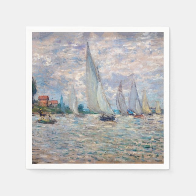 Claude Monet - Boats Regatta vid Argenteuil Pappersservett (Framsidan)