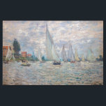 Claude Monet - Boats Regatta vid Argenteuil Tyg<br><div class="desc">Boats Regatta at Argenteuil / Regate a Argenteuil - Claude Monet,  Oil on Canvas,  1874</div>