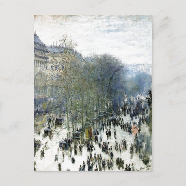 Claude Monet, Boulevard des Capucines, 1873 Oil on Vykort (Framsida)