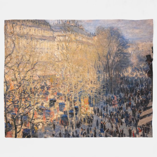 Claude Monet - Boulevard des Capucines i Paris Fleecefilt (Framsidan (Horisontell))