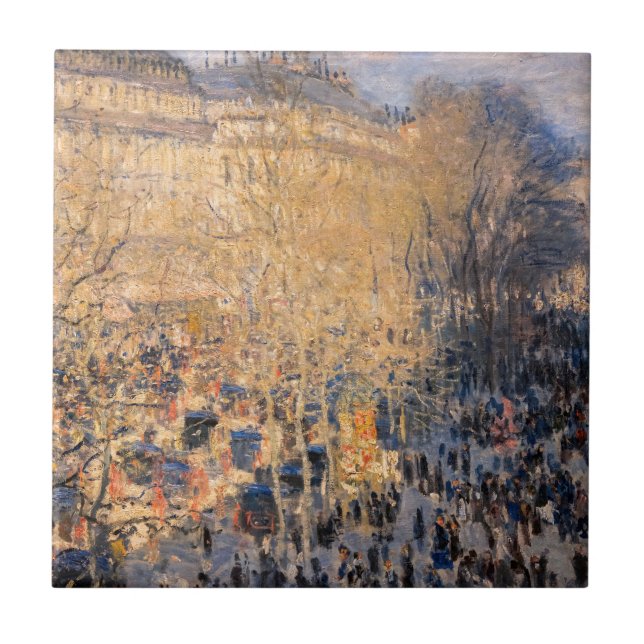 Claude Monet - Boulevard des Capucines i Paris Kakelplatta (Framsidan)
