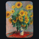 Claude Monet - Bouquet av solblommor Bebisfilt<br><div class="desc">Bouquet of Sunwers / Bouquet de tournesols - Claude Monet,  Oil on Canvas,  1881</div>