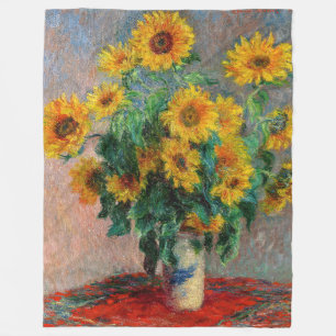 Claude Monet - Bouquet av solblommor Fleecefilt