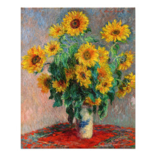 Claude Monet - Bouquet av solblommor Fototryck