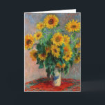 Claude Monet - Bouquet av solblommor Kort<br><div class="desc">Bouquet of Sunwers / Bouquet de tournesols - Claude Monet,  Oil on Canvas,  1881</div>