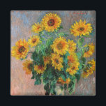 Claude Monet - Bouquet av solblommor Magnet<br><div class="desc">Bouquet of Sunwers / Bouquet de tournesols - Claude Monet,  Oil on Canvas,  1881</div>