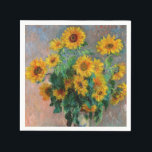 Claude Monet - Bouquet av solblommor Pappersservett<br><div class="desc">Bouquet of Sunwers / Bouquet de tournesols - Claude Monet,  Oil on Canvas,  1881</div>