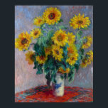 Claude Monet Bouquet av solblommor Poster<br><div class="desc">En vas av solblommor som målats av Claude Monet.</div>