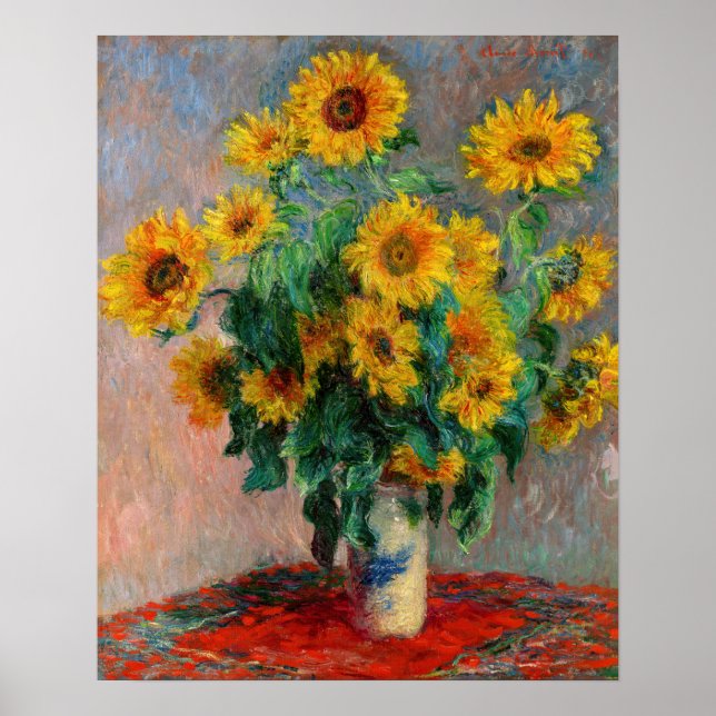Claude Monet - Bouquet av solblommor Poster (Framsidan)