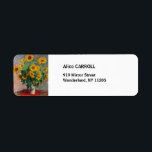 Claude Monet - Bouquet av solblommor Returadress Etikett<br><div class="desc">Bouquet of Sunwers / Bouquet de tournesols - Claude Monet,  Oil on Canvas,  1881</div>