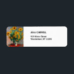 Claude Monet - Bouquet av solblommor Returadress Etikett<br><div class="desc">Bouquet of Sunwers / Bouquet de tournesols - Claude Monet,  Oil on Canvas,  1881</div>