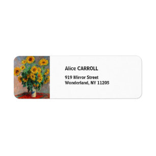 Claude Monet - Bouquet av solblommor Returadress Etikett