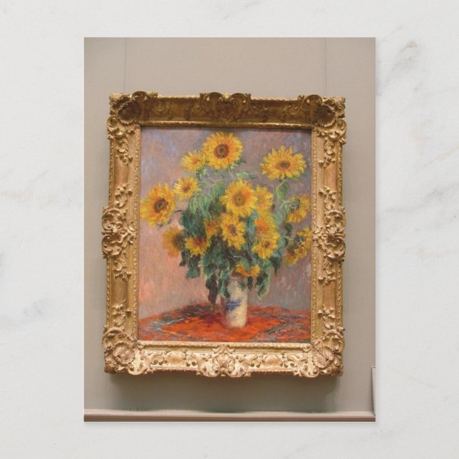 Claude Monet Bouquet of Sunwers 1908 Technique Vykort (Framsida)