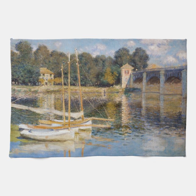 Claude Monet - Bron över Argenteuil Kökshandduk (Horisontell)