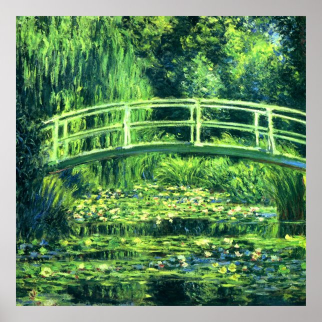 Claude Monet: Bron över en damm av Vatten Lilies Poster (Framsidan)