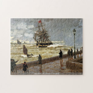 Claude Monet - brygga av Le Havre i dåligt väder Pussel