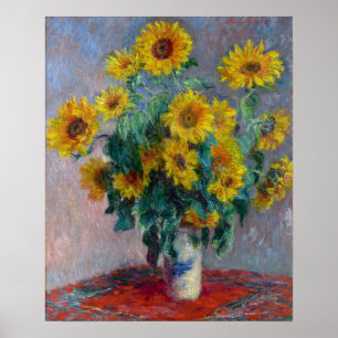 Claude Monet bukett av solrosor Poster