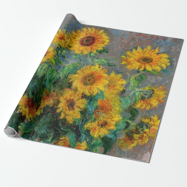 Claude Monet - Bukett solrosor Presentpapper (Utrullad)