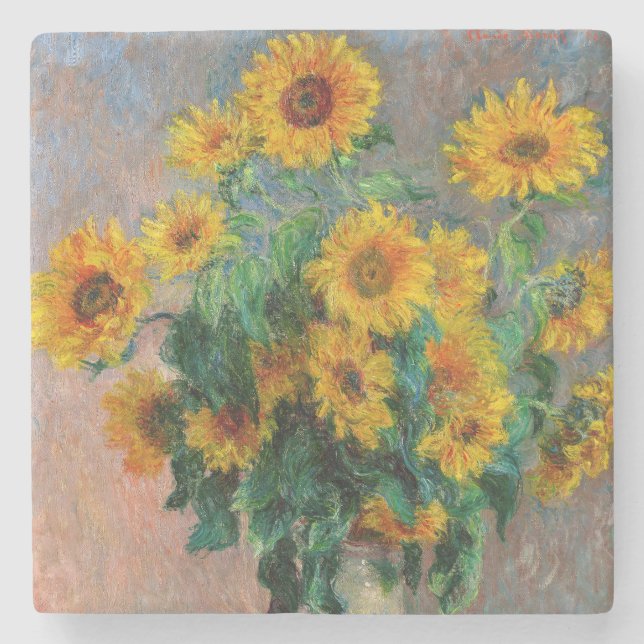 Claude Monet - Bukett solrosor Stenunderlägg (Framsidan)