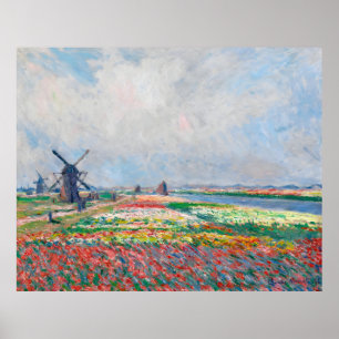 Claude Monet, Bulbfield och Kvarn nära Leyden Poster