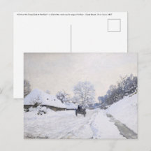 Claude Monet - Cart på Snowy Road i Honfleur