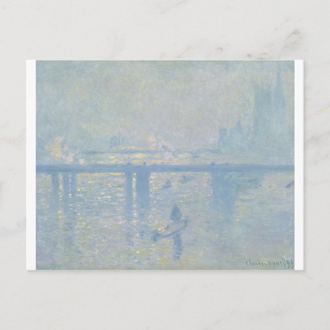 Claude Monet - Charing Kor Bridge. Klassisk konst Vykort (Framsida)