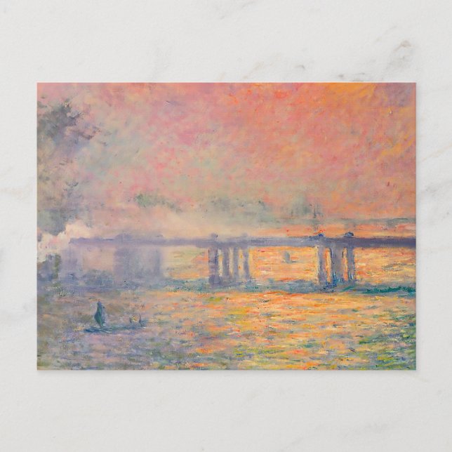 Claude Monet Charing Kor Bridge Vykort (Framsida)