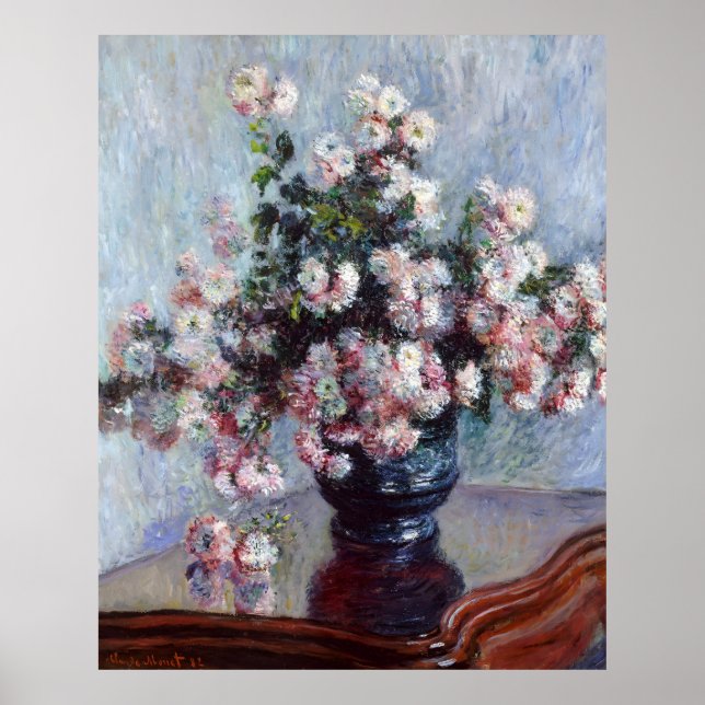 Claude Monet, Chrysanthemums, 1882 Poster (Framsidan)