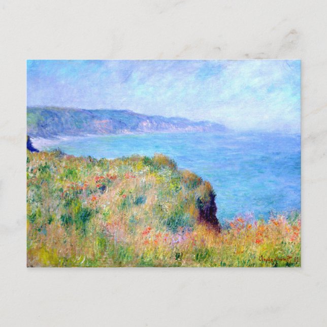 Claude Monet: Cliff nära Pourville Vykort (Framsida)