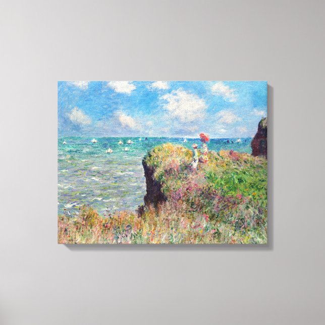 Claude Monet Cliff Walk i Pourville Canvastryck (Framsida)