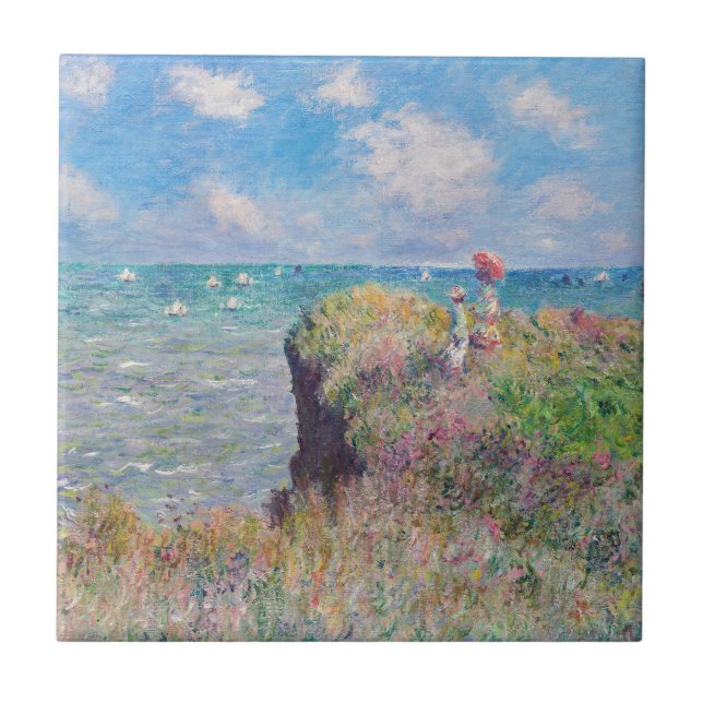 Claude Monet - Cliff Walk i Pourville Kakelplatta (Framsidan)