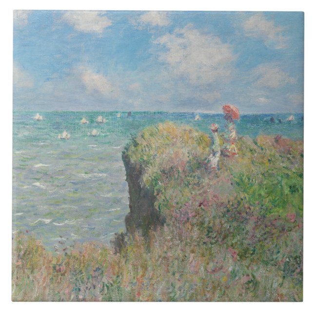 Claude Monet - Cliff Walk i Pourville Kakelplatta (Framsidan)