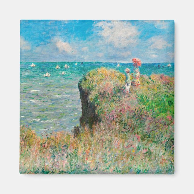 Claude Monet-Cliff Walk i Pourville Magnet (Framsidan)