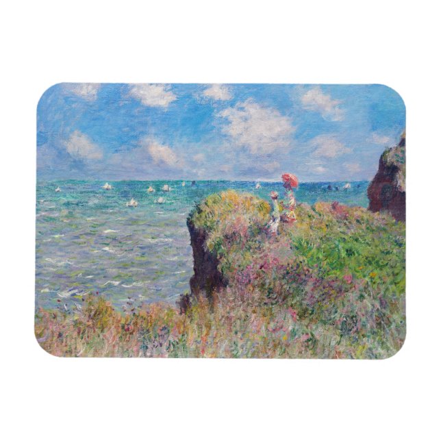 Claude Monet - Cliff Walk i Pourville Magnet (Horisontell)