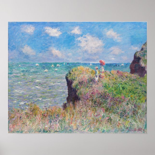 Claude Monet - Cliff Walk i Pourville Poster (Framsidan)
