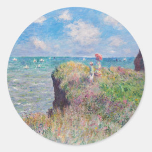 Claude Monet - Cliff Walk i Pourville Runt Klistermärke