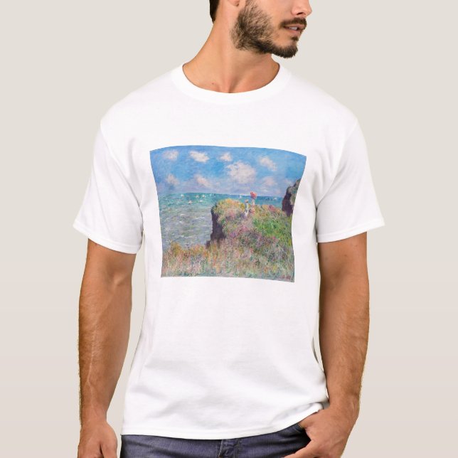 Claude Monet - Cliff Walk i Pourville T Shirt (Framsida)