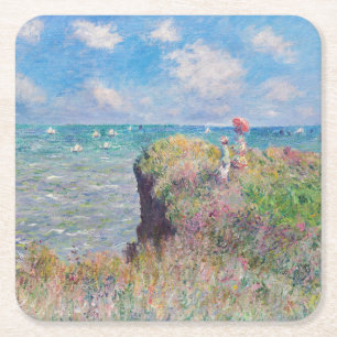 Claude Monet - Cliff Walk i Pourville Underlägg Papper Kvadrat