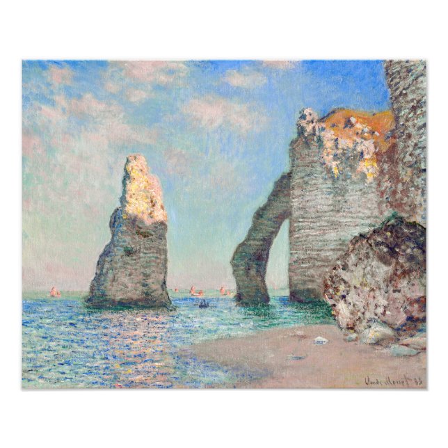 Claude Monet - Cliffs at Etretat Fototryck (Framsidan)