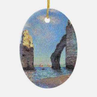 Claude Monet // Cliffs at Etretat Julgransprydnad Keramik