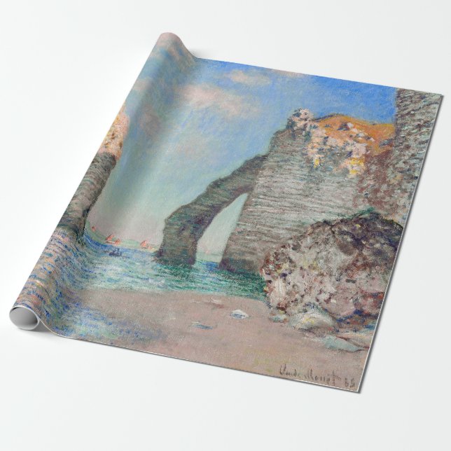 Claude Monet - Cliffs at Etretat Presentpapper (Utrullad)