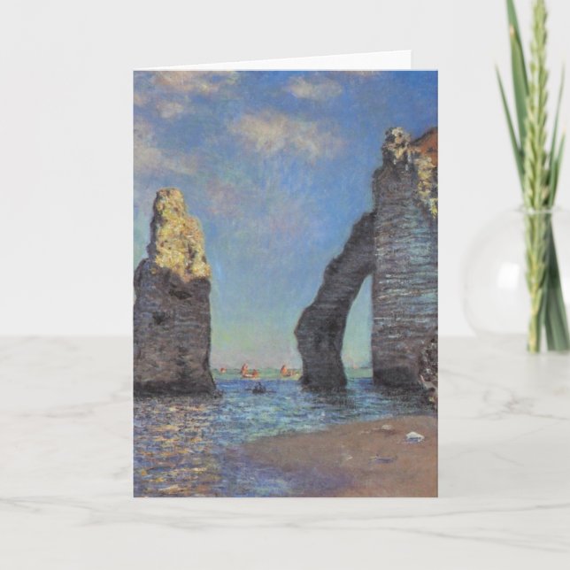 Claude Monet Cliffs vid Etretat Impressionist Kort (Framsida)