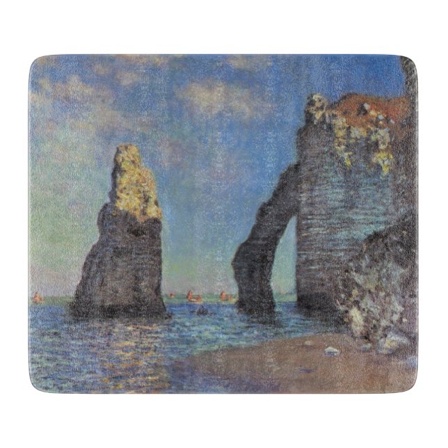 Claude Monet Cliffs vid Etretat Impressionist Pain (Framsidan)