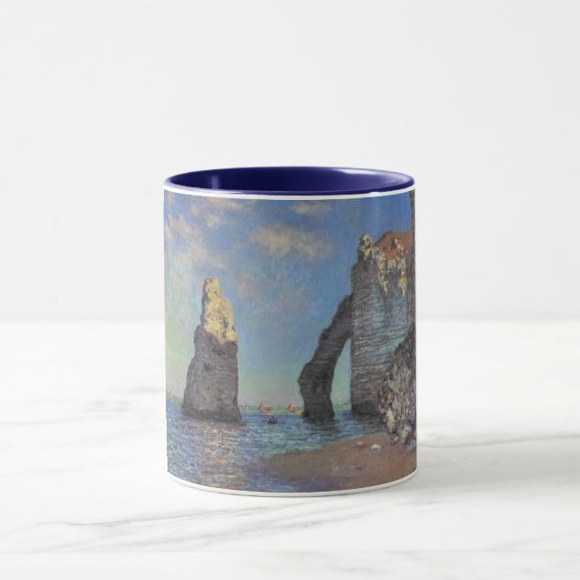 Claude Monet Cliffs vid Etretat Impressionist Pain Mugg (Center)
