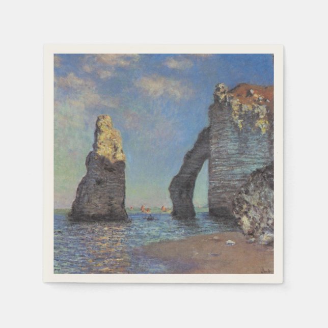 Claude Monet Cliffs vid Etretat Impressionist Pain Pappersservett (Framsidan)