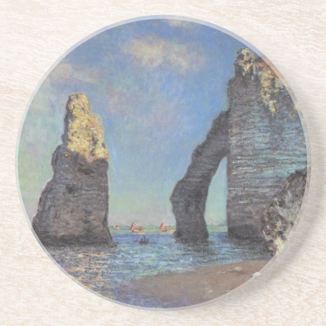 Claude Monet Cliffs vid Etretat Impressionist Pain Underlägg (Framsidan)