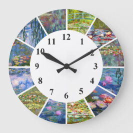 Claude Monet Clock Vatten Lilies Paintings Artwork Stor Klocka
