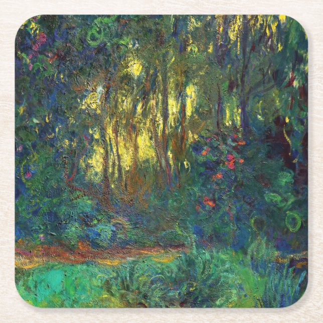 Claude Monet - Corner of a Pond with Waterlilies Underlägg Papper Kvadrat (Framsidan)