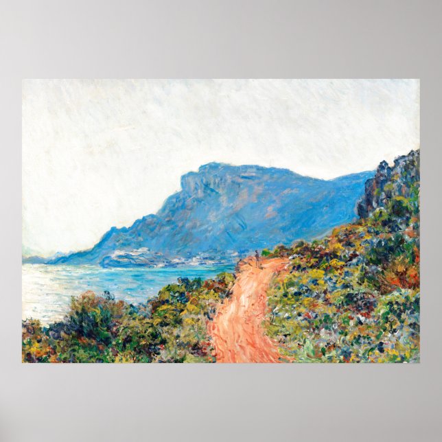 Claude Monet Corniche nära Monaco Poster (Framsidan)