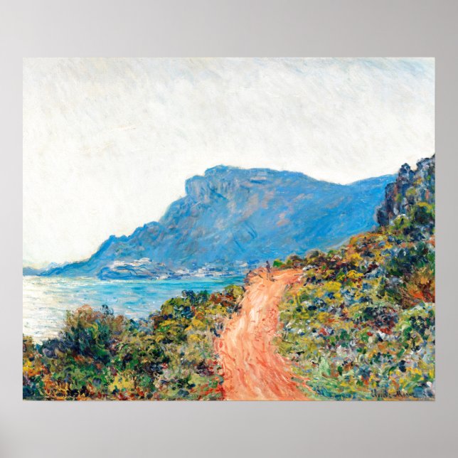 Claude Monet Corniche nära Monaco Poster (Framsidan)